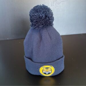 adidas Kids Navy Blue Beanie with Pom-Pom